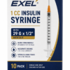 Exel 10PACK - 1 CC Insulin Syringe with 29 G X 1/2" Needle for sale USA